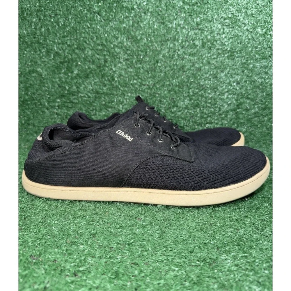 OluKai Mens Size 11 Nohea Moku Black Mesh‎ Beach Comfort Shoes Casual Sneakers